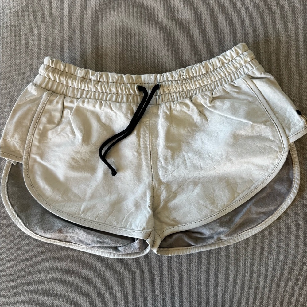 ONE TEASPOON white leather shorts AU 8